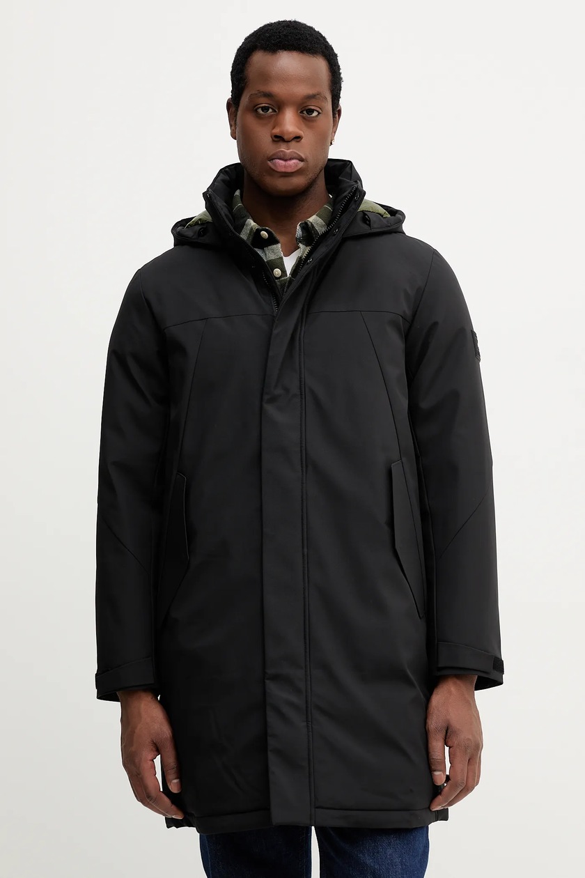 The North Face geaca de puf MTN Range barbati, culoarea negru, de