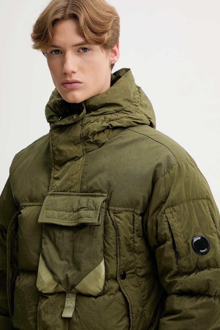 C.P. Company down jacket green color 19CMOW013A006369M at PRM US