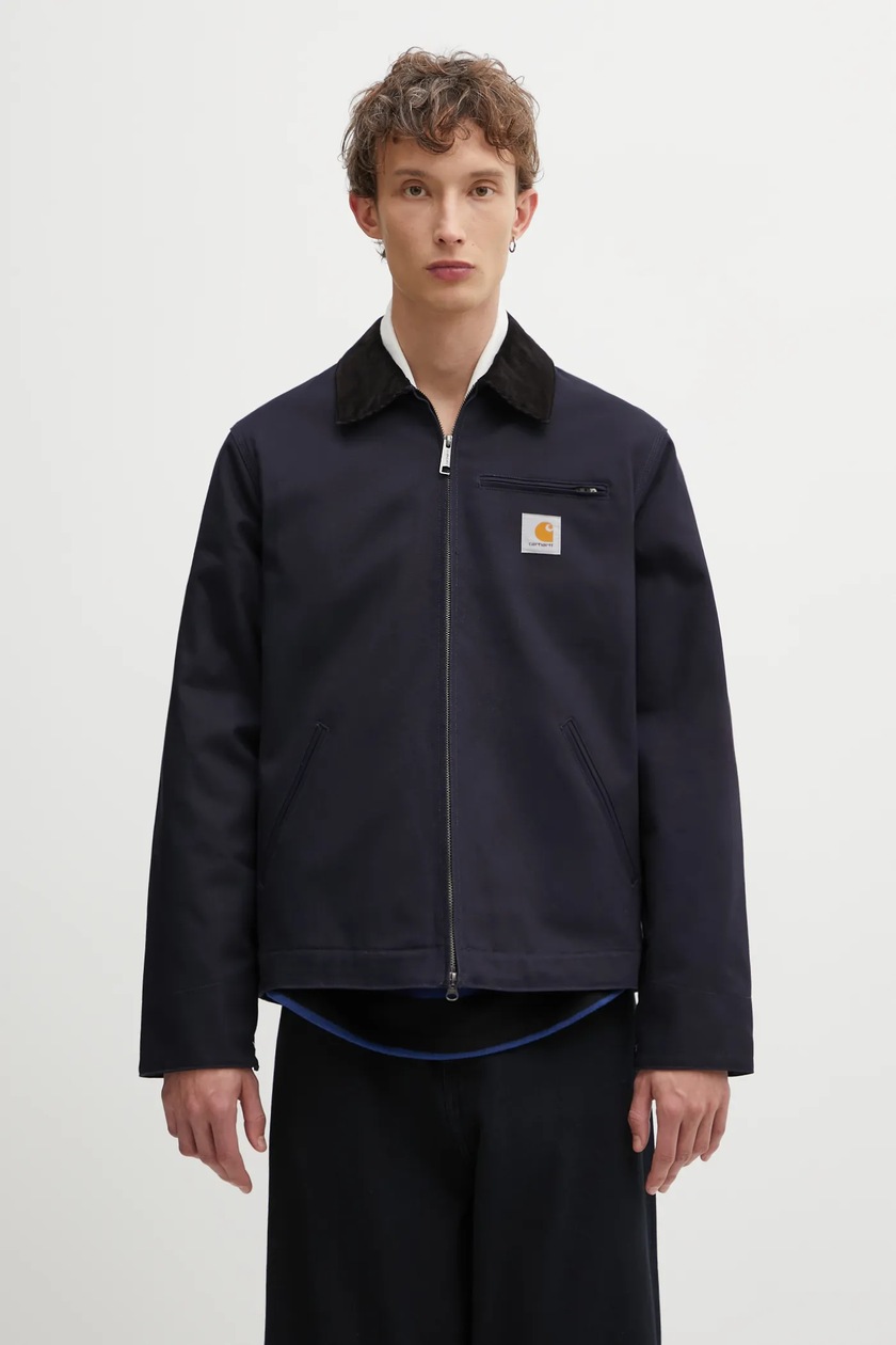 Corridor cotton jacket Floral Embroidered Zip Jacket navy blue