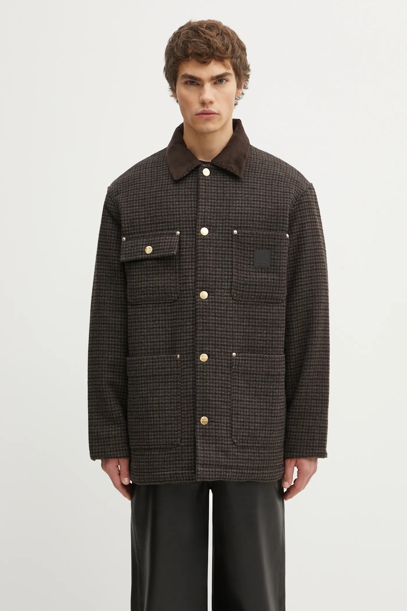 Carhartt WIP wool blend jacket Truman Coat brown color I033853