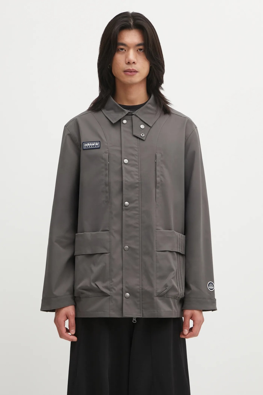 adidas Originals jacket Spezial F.C. Anorak men's gray color