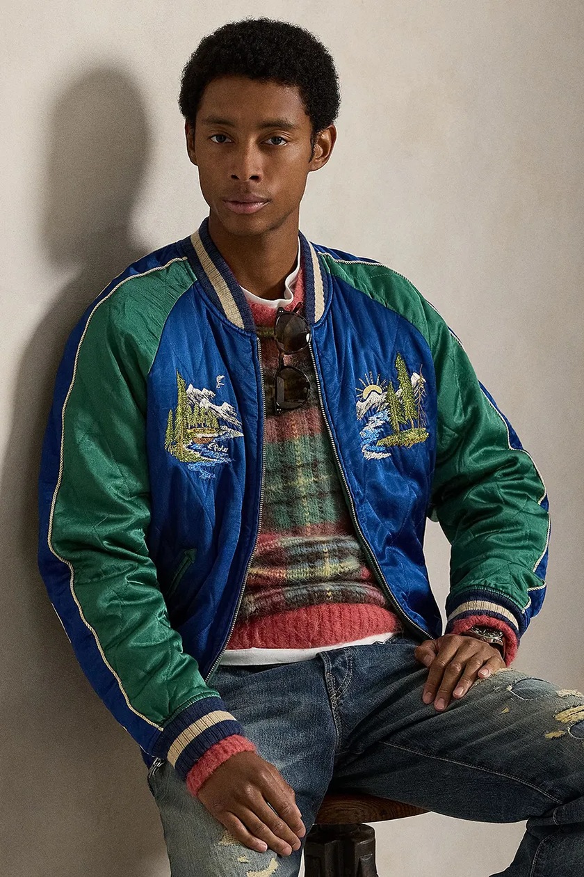 Polo Ralph Lauren bomber jacket Polo Varsity Jacket men's blue