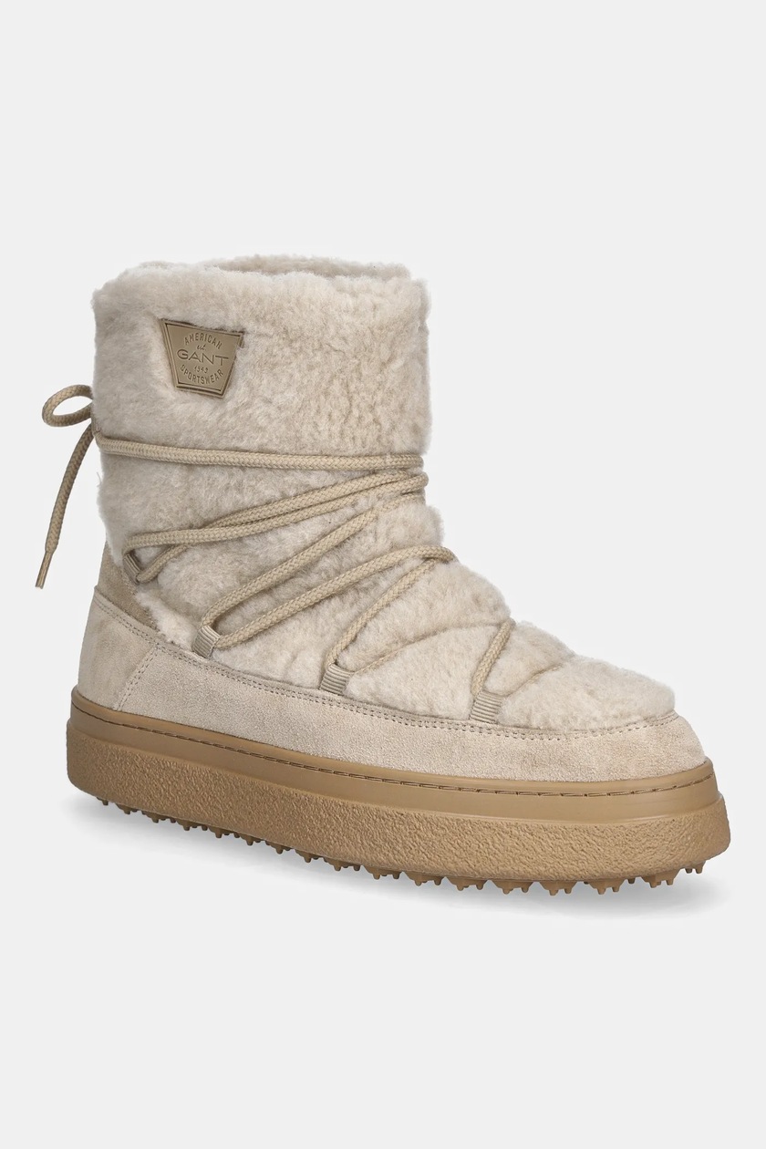 DICE 24/25・GOODMAN：CAMEL Gant śniegowce zamszowe Snowhill kolor beżowy 29548782 G24