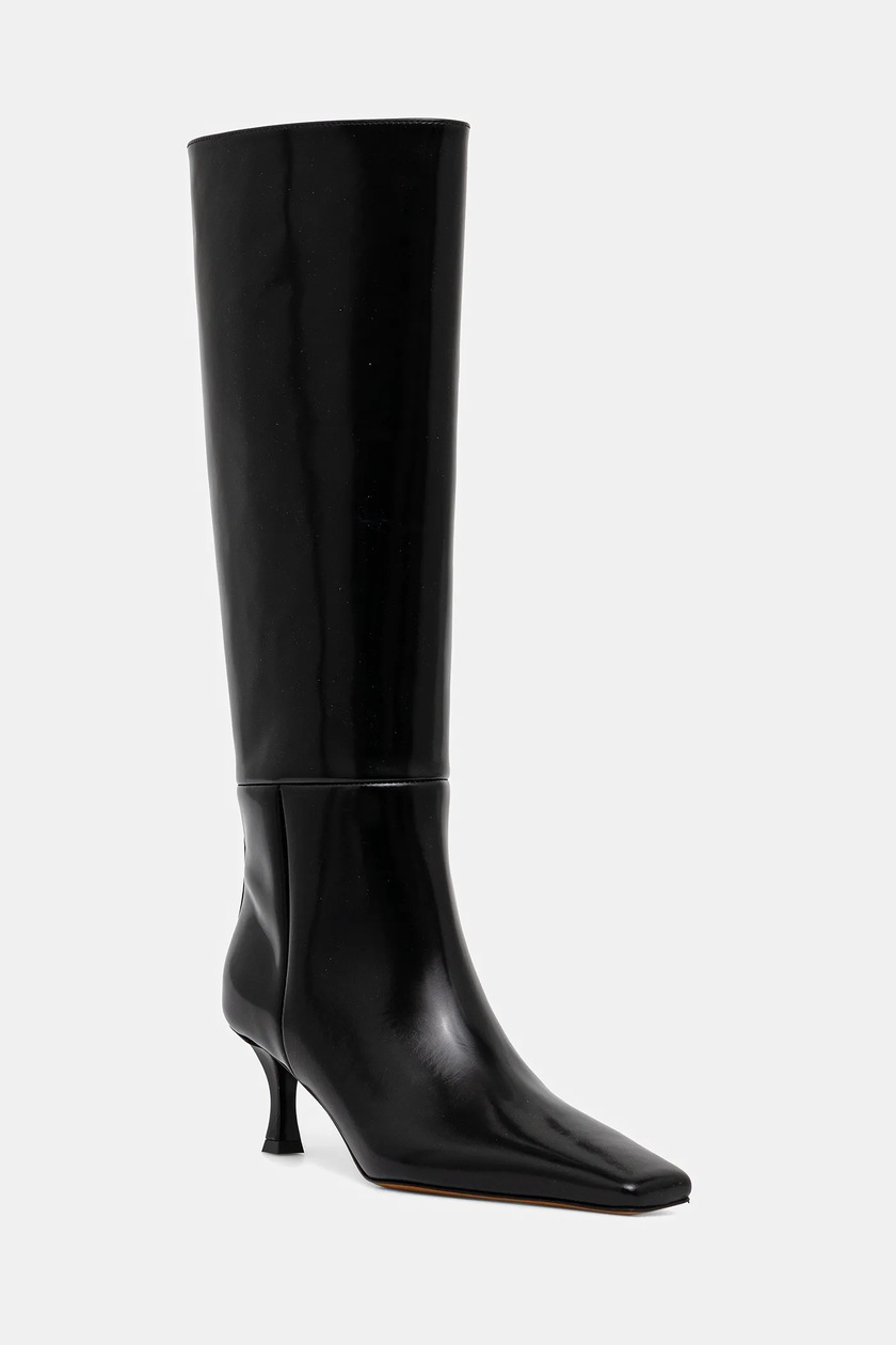 ！t12t9y5m7n7！【ほぼ未使用】MEYER HIGH Жіночі коричневі шкіряні чоботи COOL ELEVATED LONGBOOT Tommy