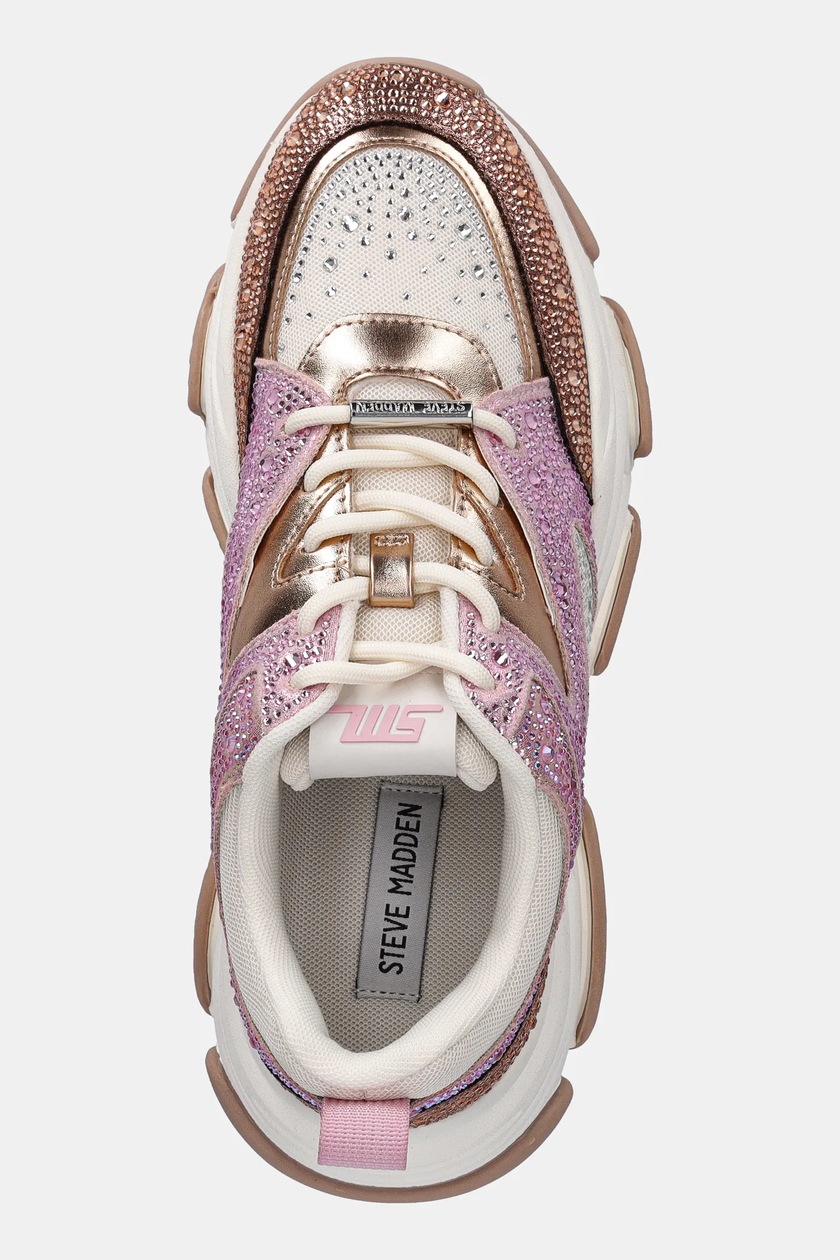 Steve Madden Macer Scarpe Da Ginnastica Donna - Sneakers Basse Metallizzate Rosa Oro, Tacco 2,5 Cm, Taglia 40 - 3