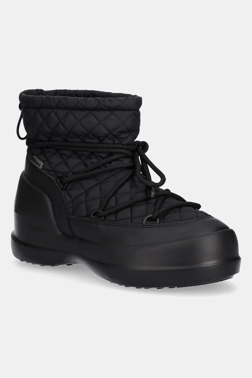 MOON BOOT ブラックラメブーツ　美品 Moon Boot snow boots MB ICON LOW FAUX FUR black color 80D1409390