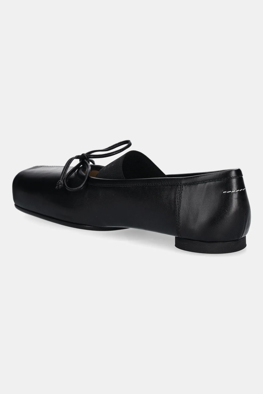 MM6 Maison Margiela leather ballet flats black color