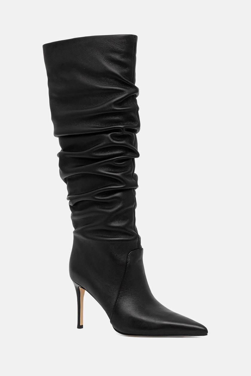 MICHAEL Michael Kors kozaki skórzane Dawn damskie kolor czarny na