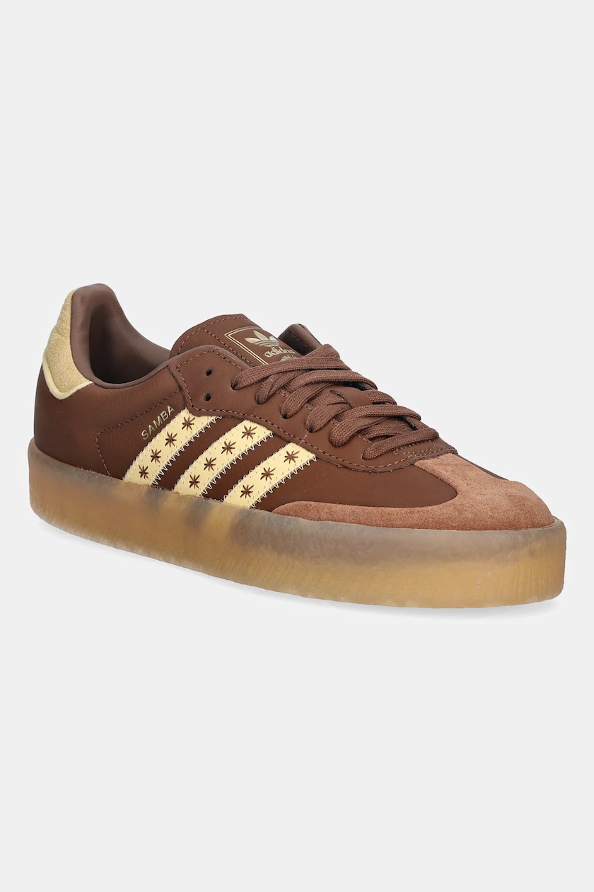 adidas Originals leather sneakers Sambae W brown color JS3958 at PRM US adidas Originals leather sneakers Sambae W brown color JS3958 at PRM US