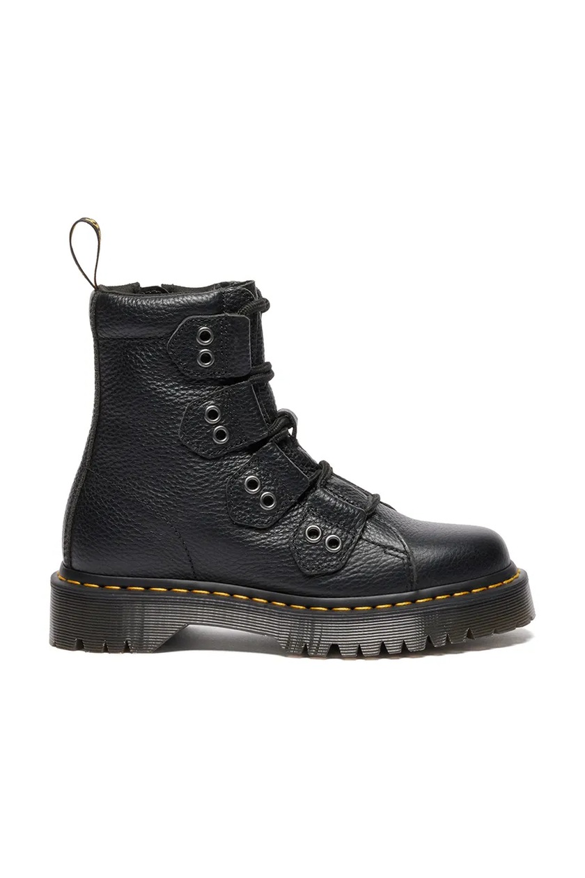 Кожаные полусапожки Dr. Martens ZebZag Laceless цвет чёрный на