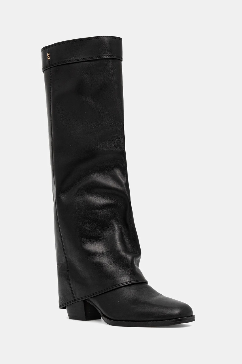 Nokwol kozaki skórzane Weather Black Leather damskie kolor