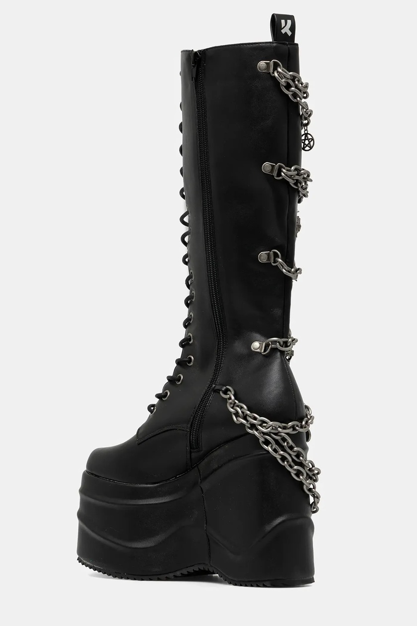 Koi Footwear kozaki The Amygdala damskie kolor czarny na koturnie