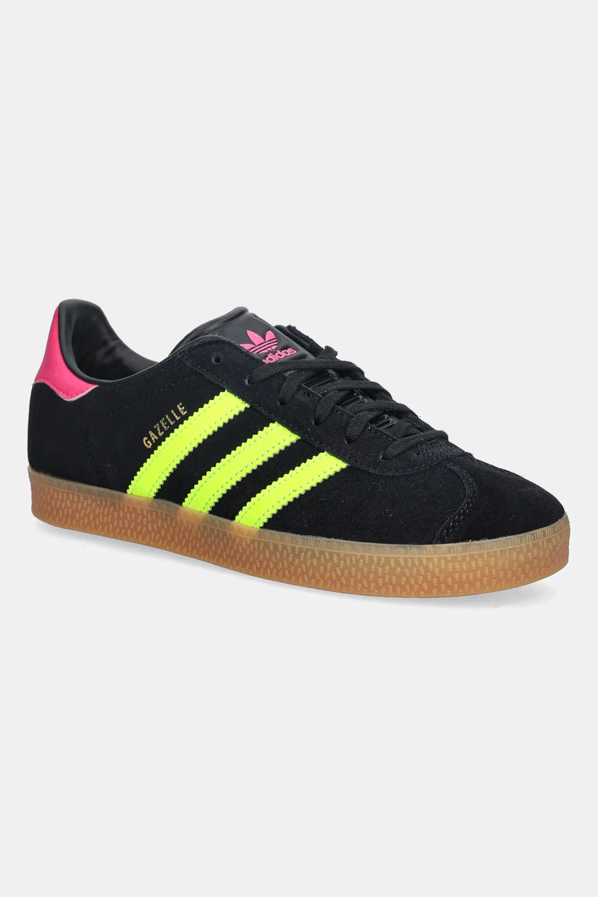 adidas gazelle silver green womens Gazelle Cblack/cblack/gum3  Barnskospecialisten.se