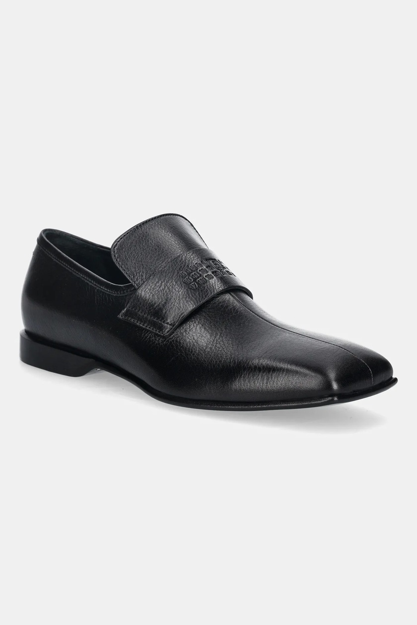 Clarks Originals leather loafers Wallabee Loafer men's black color