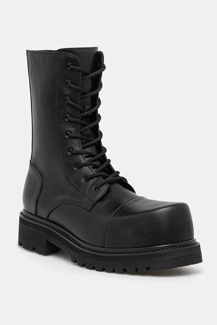 VETEMENTS leather biker boots Stomp Combat Boot PRM EU
