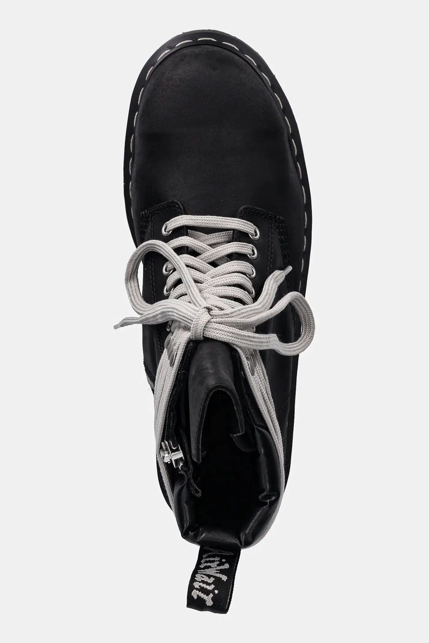 Rick Owens DRKSHDW leather hiking boots x Dr. Martens Quad Sole