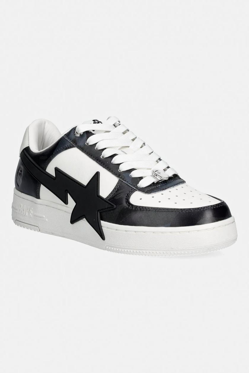 A Bathing Ape leather sneakers Bape Sta Shark M2 black color