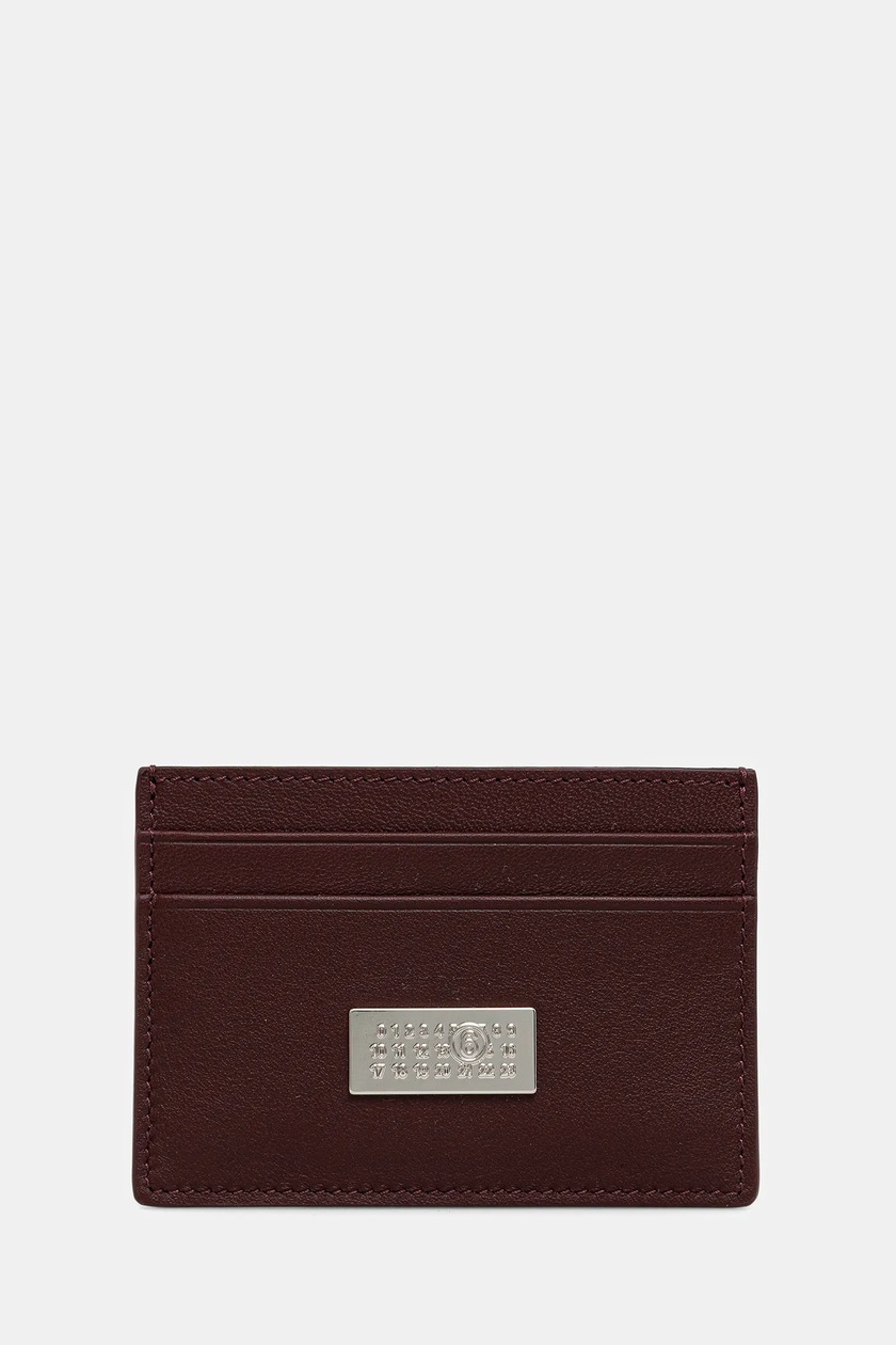 MM6 Maison Margiela leather card holder maroon color SA5UI0026
