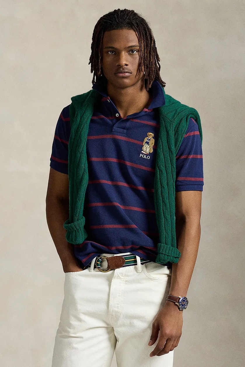 Хлопковое поло Polo Ralph Lauren цвет бордовый с аппликацией