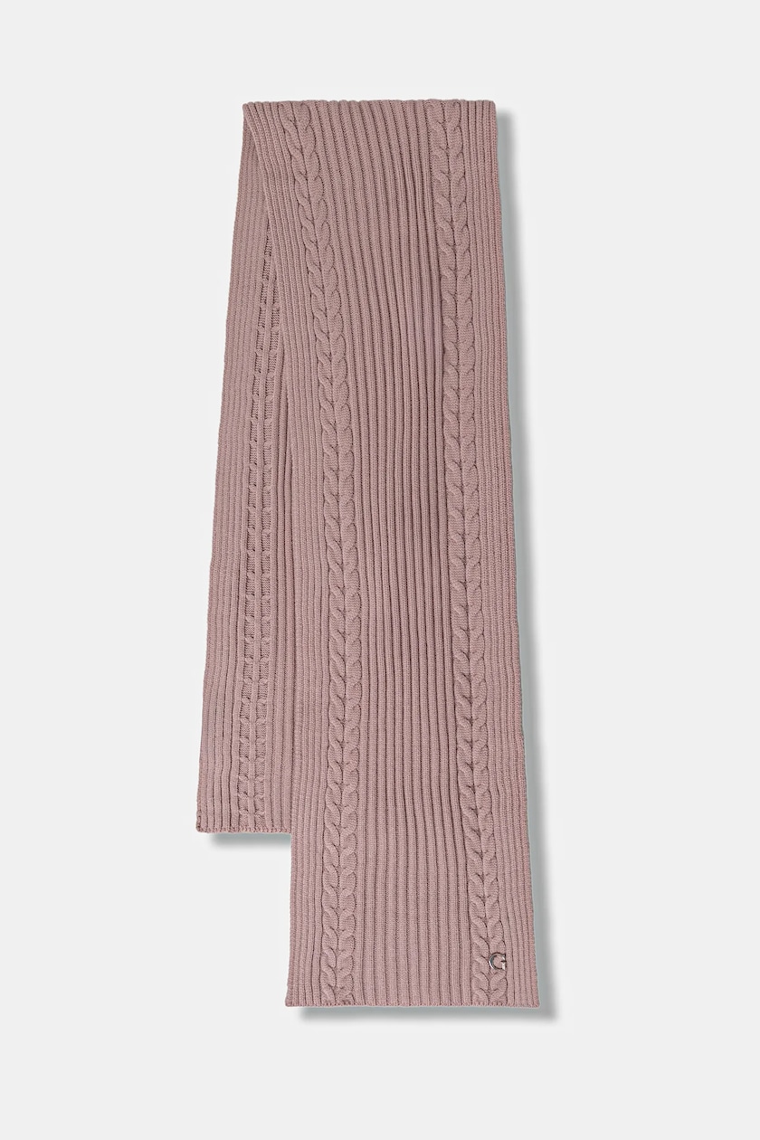 GUESS Sciarpa Logo 60x180 Cm – Rosa/Beige/Bianco, Frange E Motivo Iconico, Accessorio Elegante Per Tutte Le Stagioni