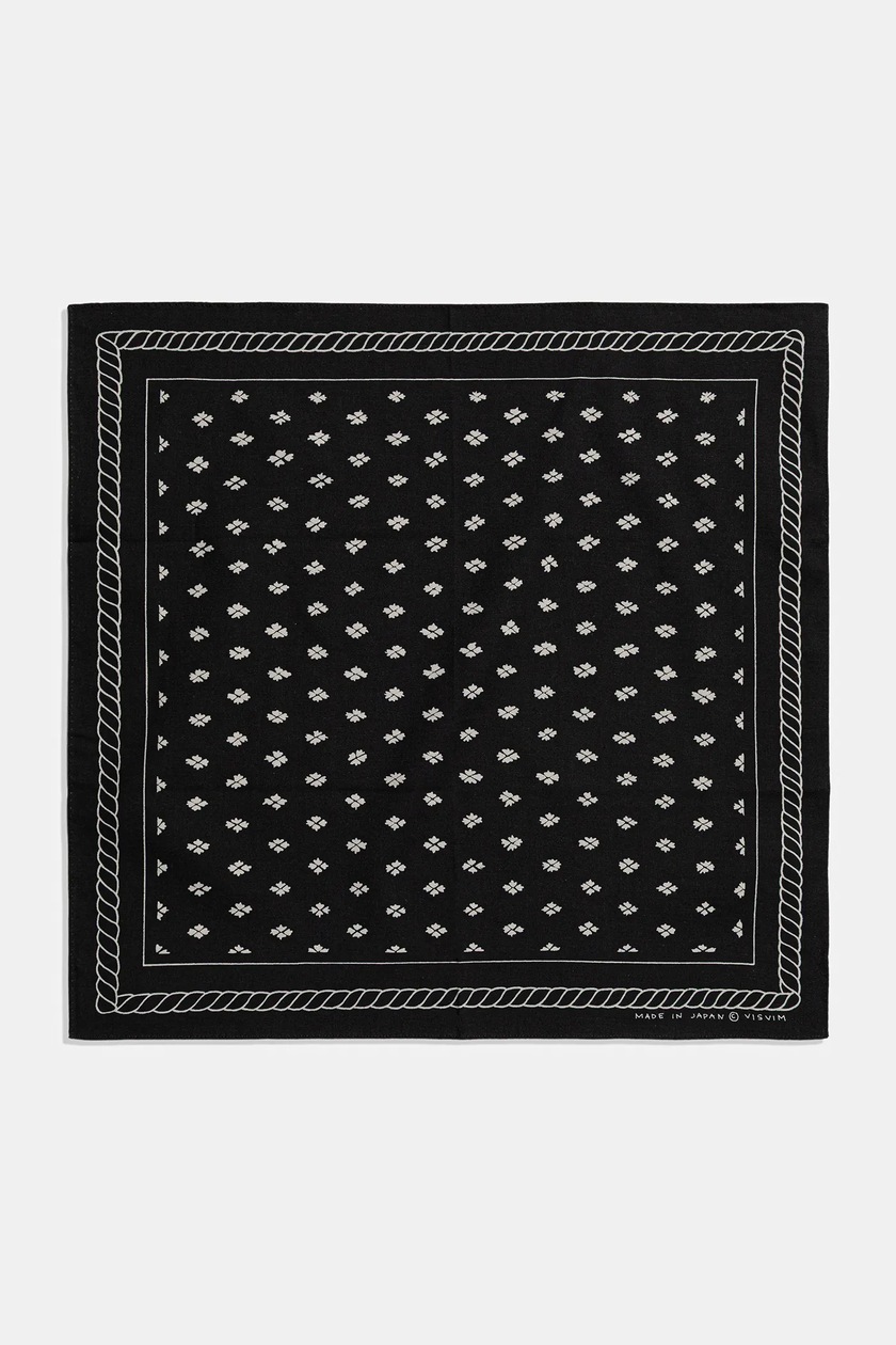 新品 4枚 25ss visvim BANDANA CHAMBRAY BLACK Visvim silk blend scarf bandana c/si chambray PRM EU