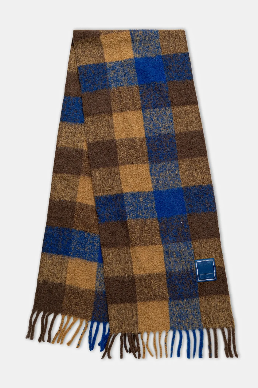 MM6 Maison Margiela wool blend scarf brown color patterned