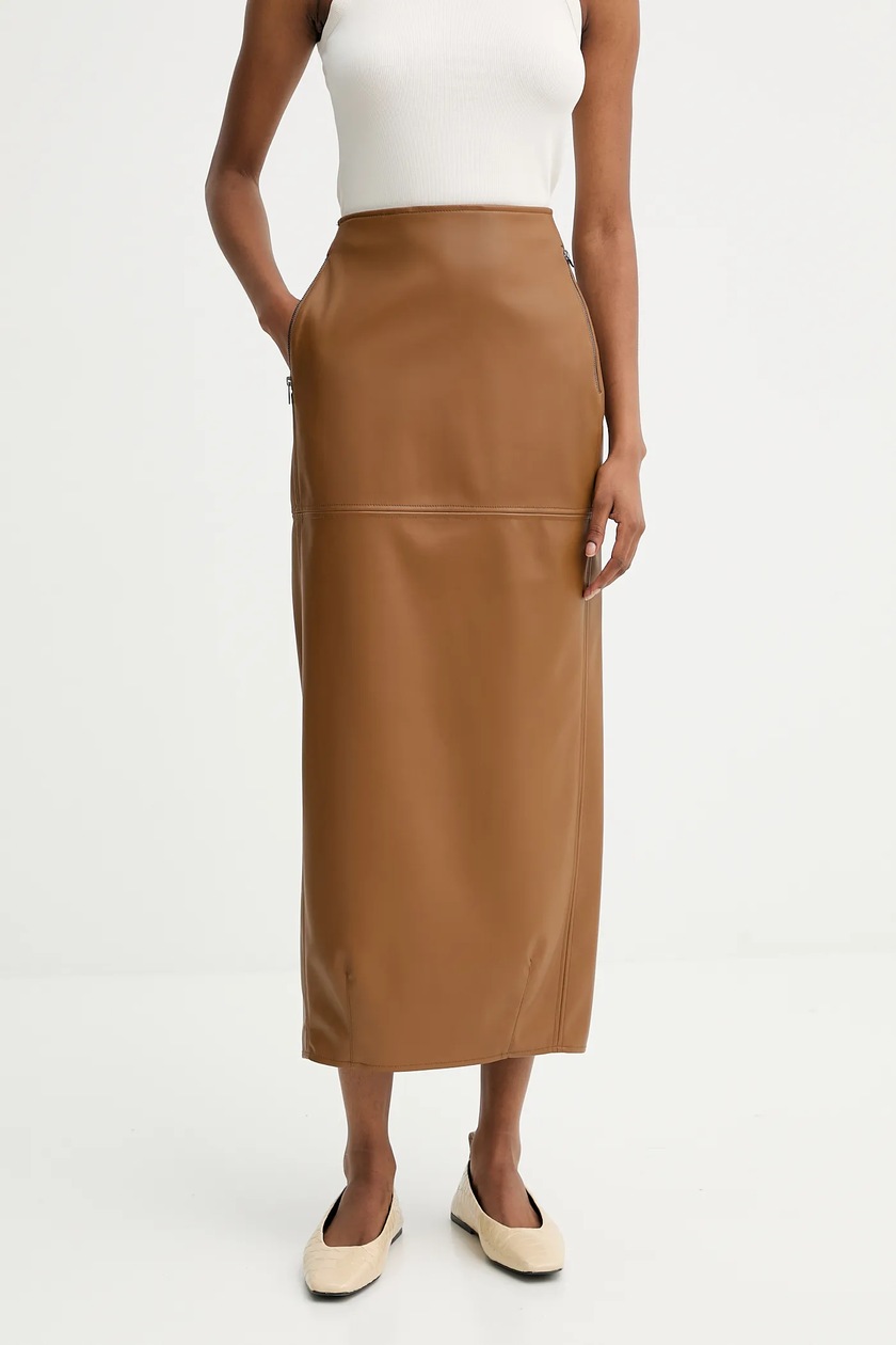 Спідниця MM by Max Mara FABIANA колір коричневий maxi олівець