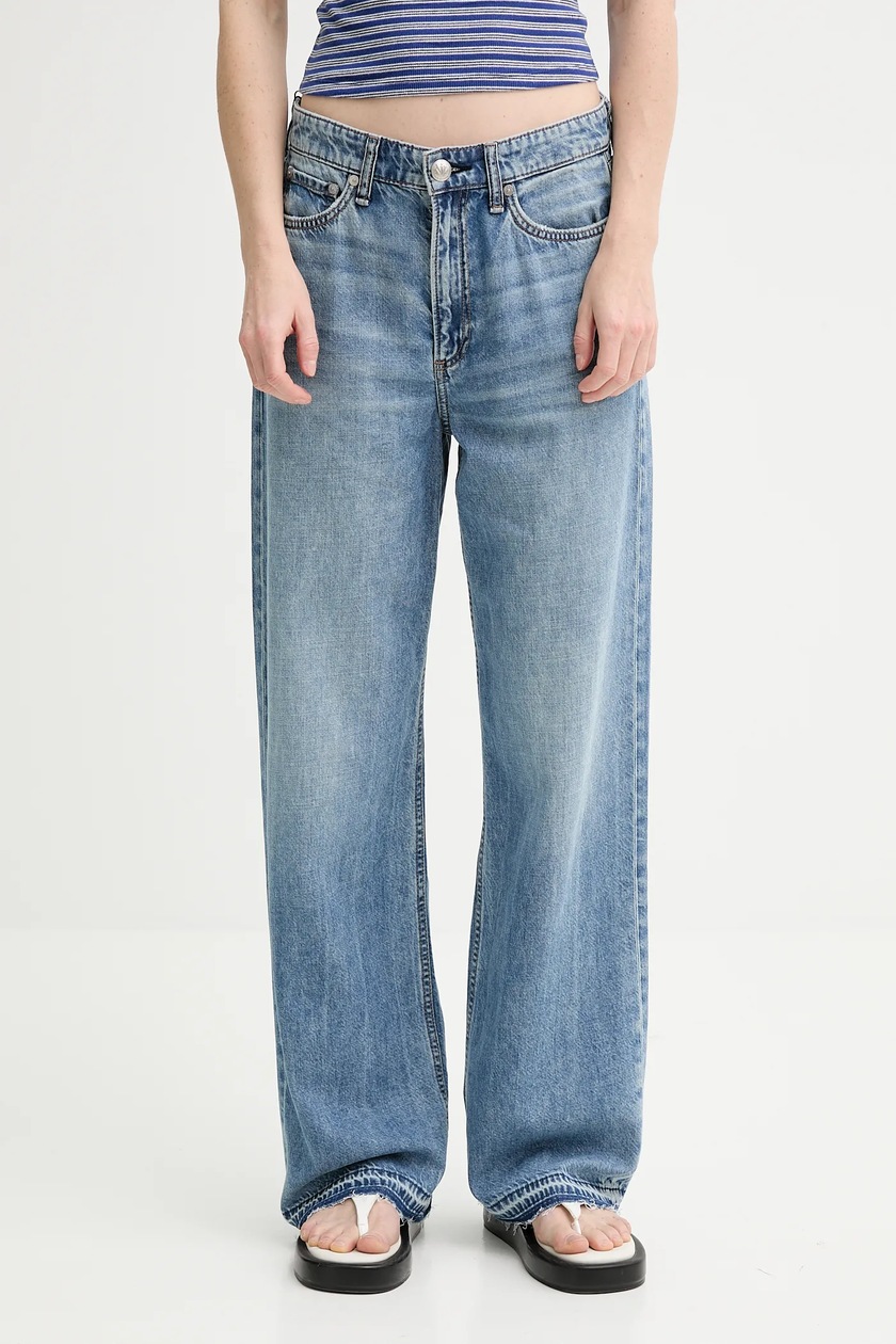 adidas Originals jeansi DENIM ZIP PANT femei, JX9210 | ANSWEAR.ro