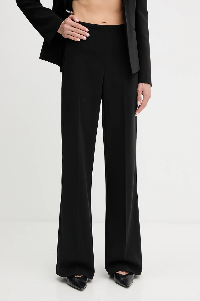 Patrizia Pepe spodnie damskie kolor czarny dzwony high waist