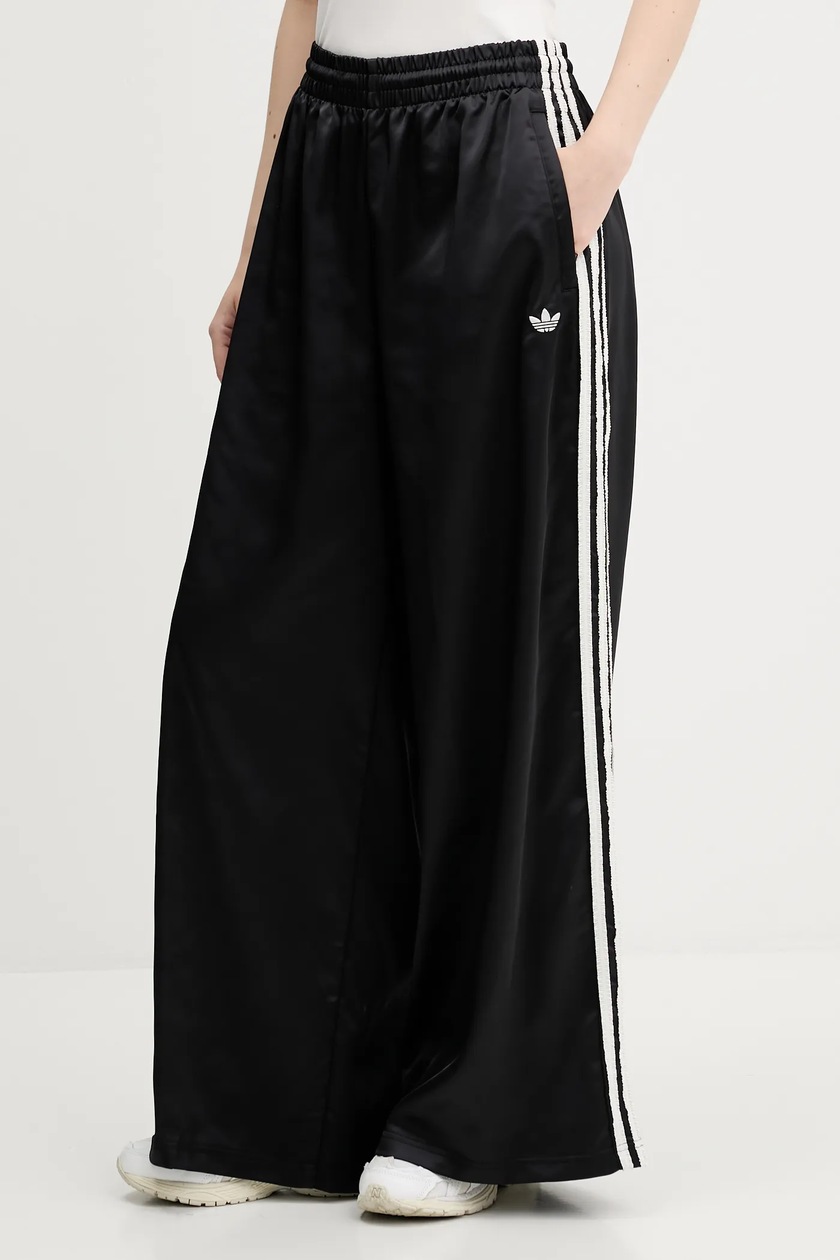 adidas Originals joggers Wide Leg Pants black color smooth KC8813