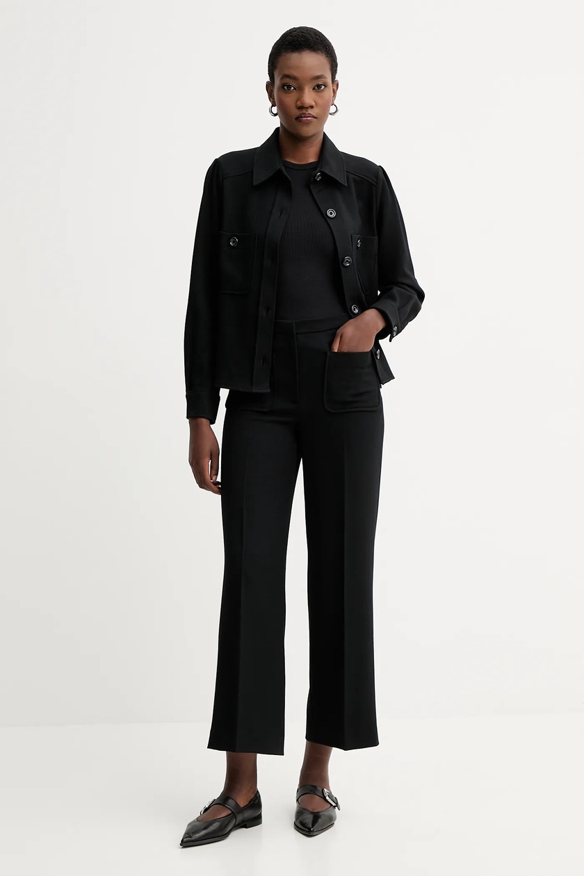 Sessun spodnie damskie kolor czarny proste high waist