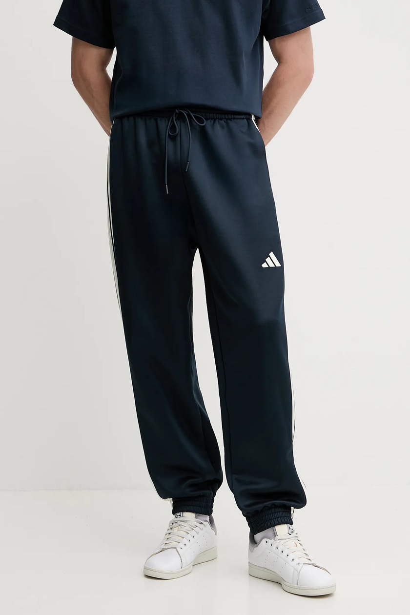 adidas pantaloni de trening Stadium culoarea bleumarin, cu