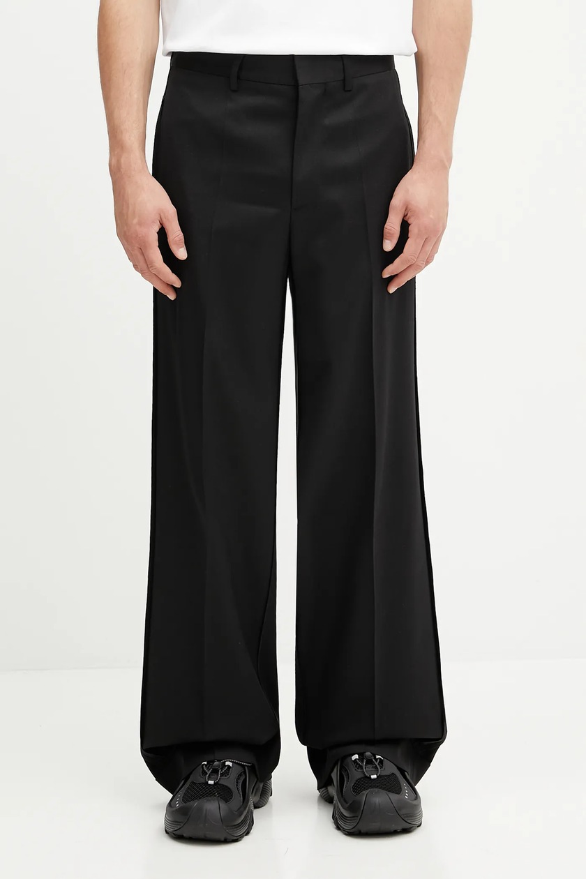 Брюки с шерстью MM6 Maison Margiela цвет чёрный прямые SH0KA0047