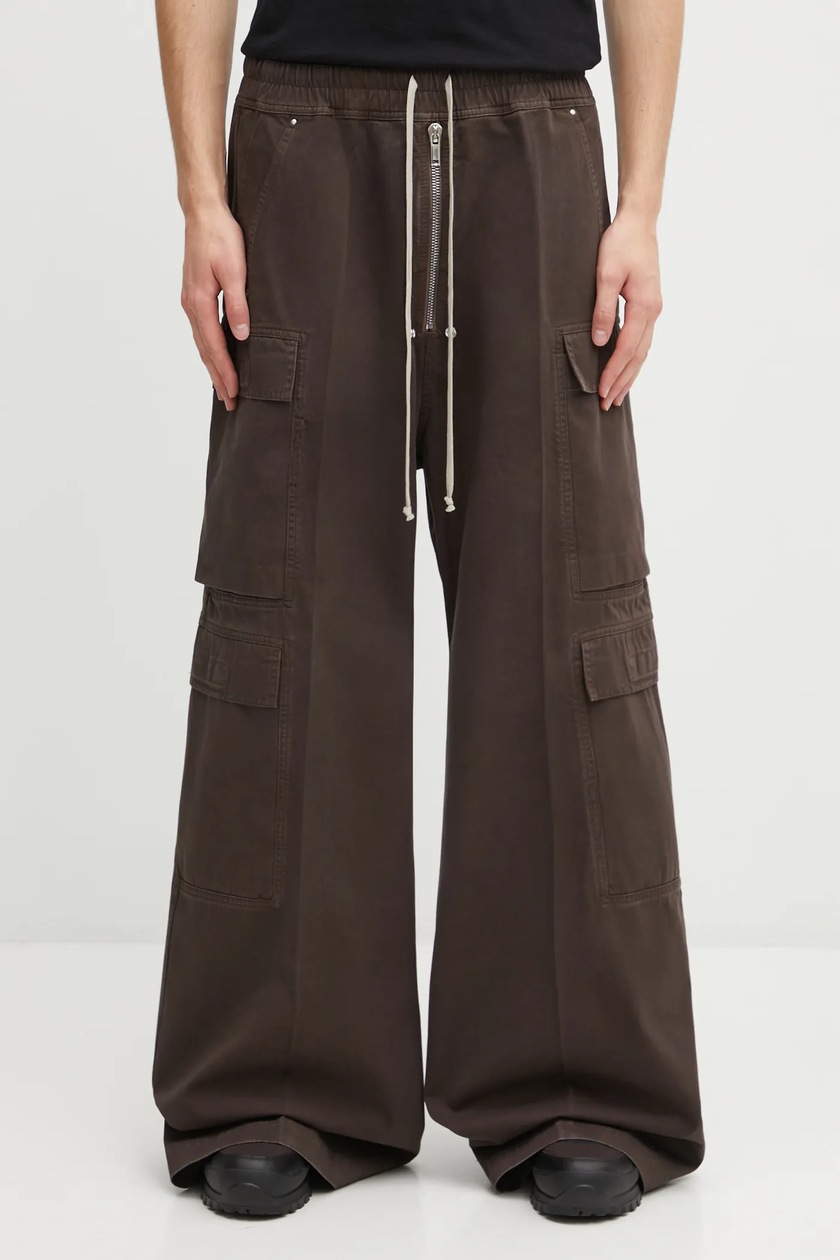 Rick Owens DRKSHDW cotton trousers Creatch Wide Cargo Drawstring