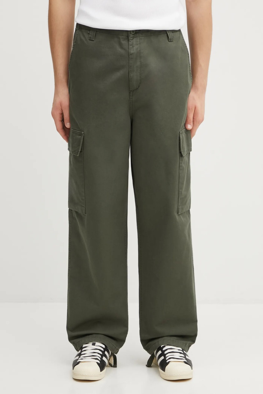 Vans cotton trousers Premium Standards Easy Trouser LX green color