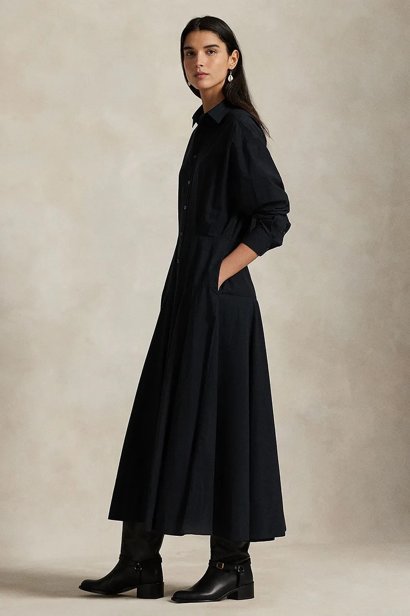 Polo Ralph Lauren dress with linen addition brown color 211A96346