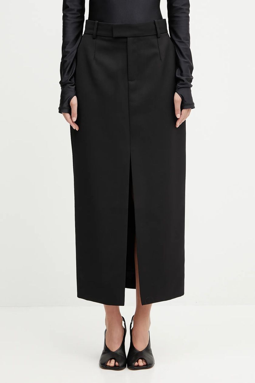 adidas Originals cotton skirt MAXI SKIRT black color JC8538 at PRM US