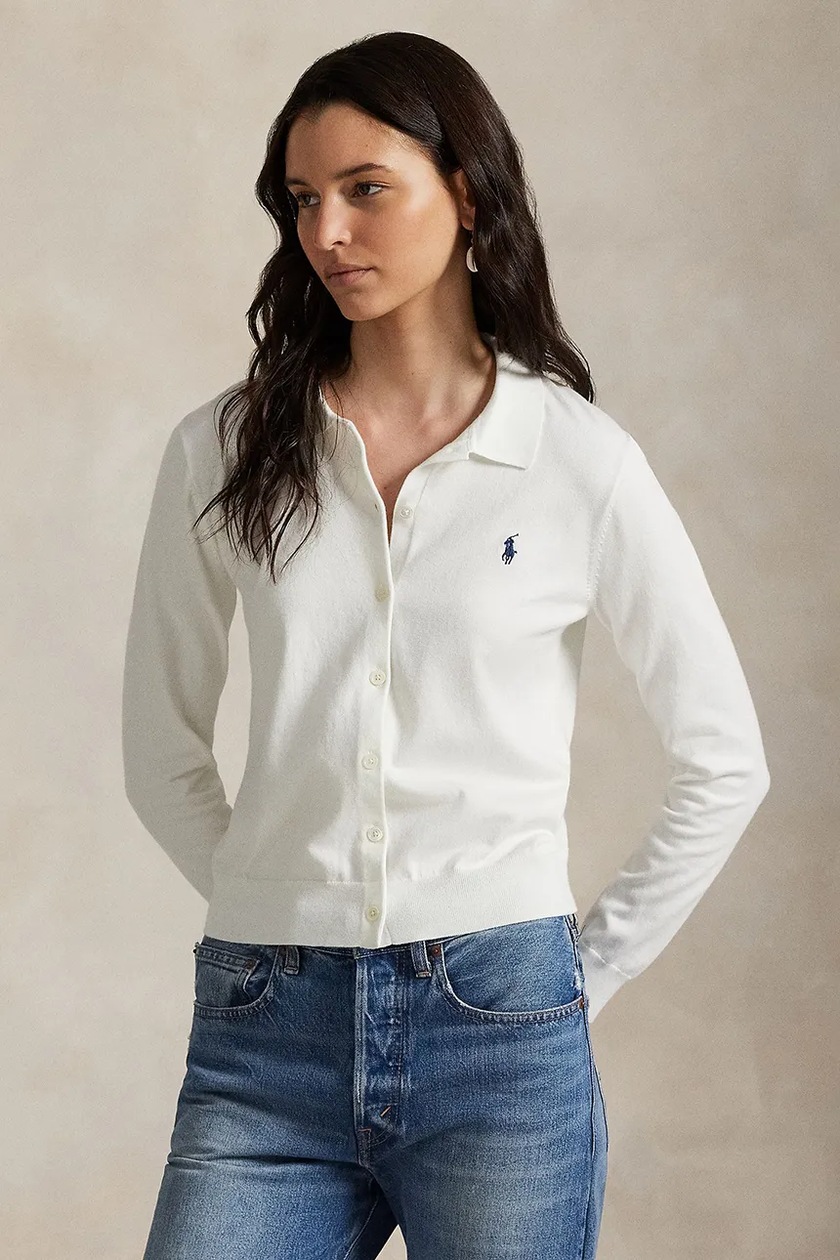 Polo Ralph Lauren cotton cardigan white color 211891643 at PRM US