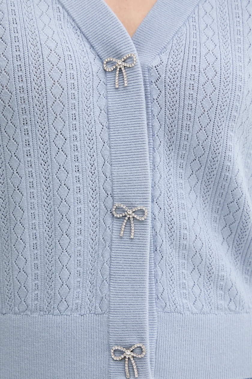 トップス saleJACQUARD VIOLET & AZALEAS CARDIGAN Guess kardigan LYLA damski kolor fioletowy lekki W5YR01