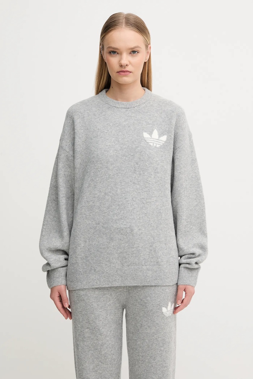 adidas Originals wool blend sweater Knitted Sweater gray