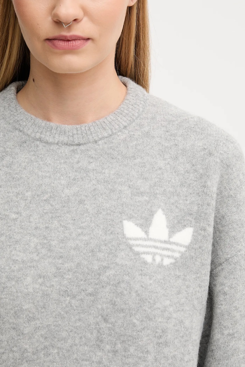 adidas Originals wool blend sweater Knitted Sweater gray color