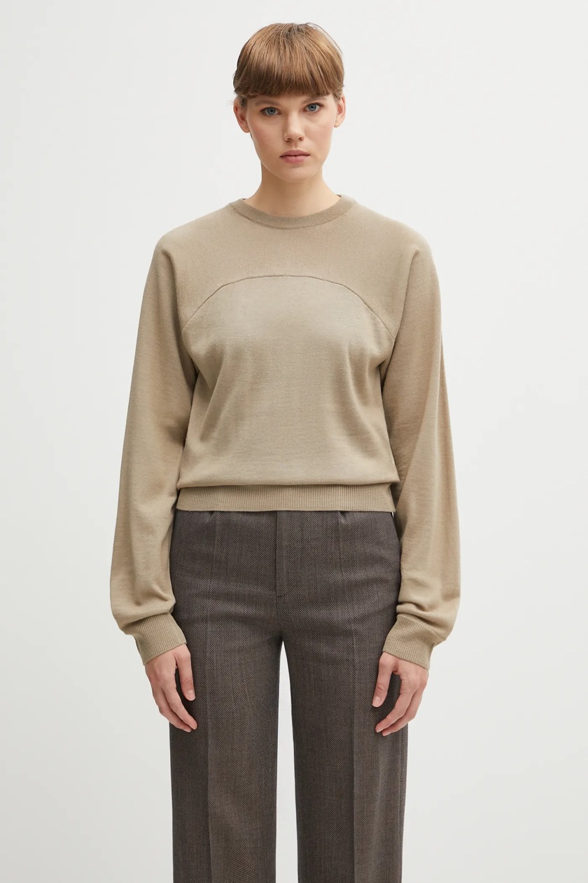 MM6 Maison Margiela jumper beige color lightweight S62HL0040