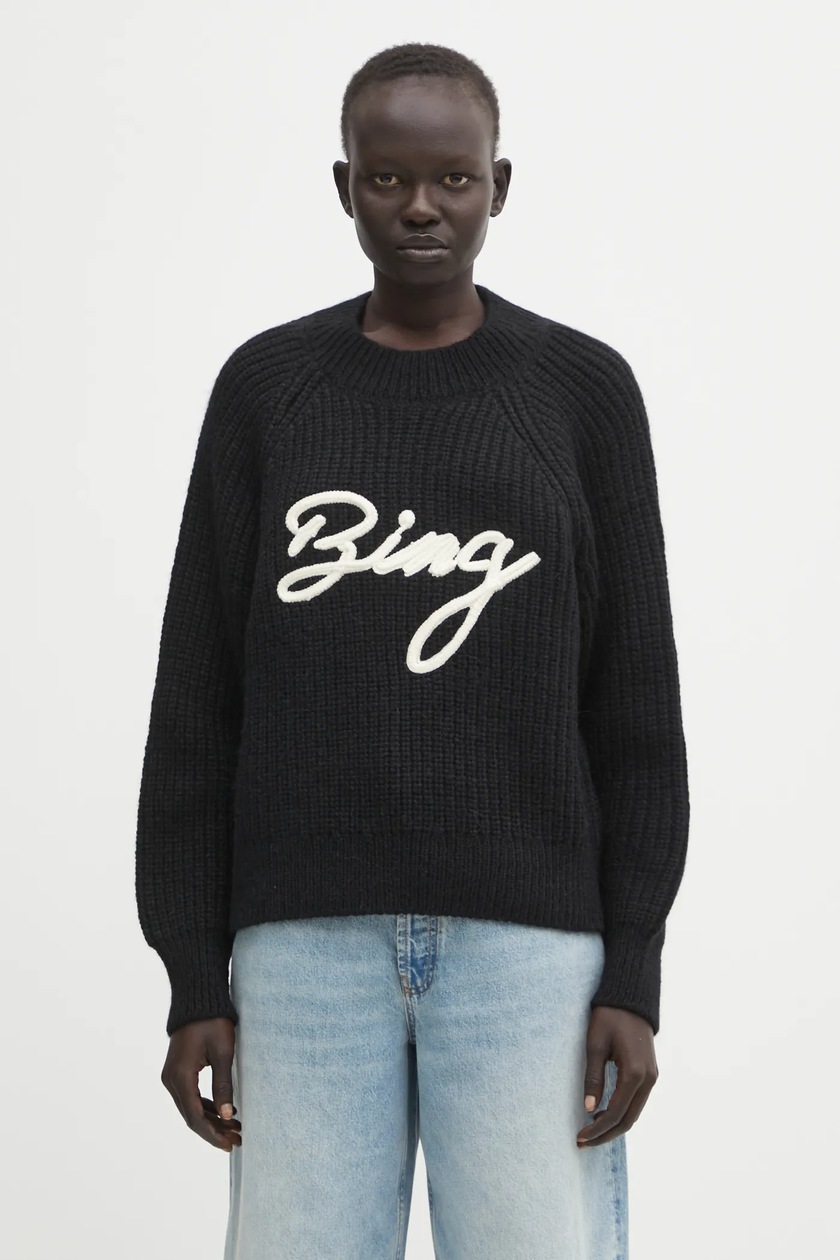 HODDLE ニット HODDLE STAR ABOVE MOHAIR FOOTBALL HEAVY WEIGHT KNIT BLACK / NAVY