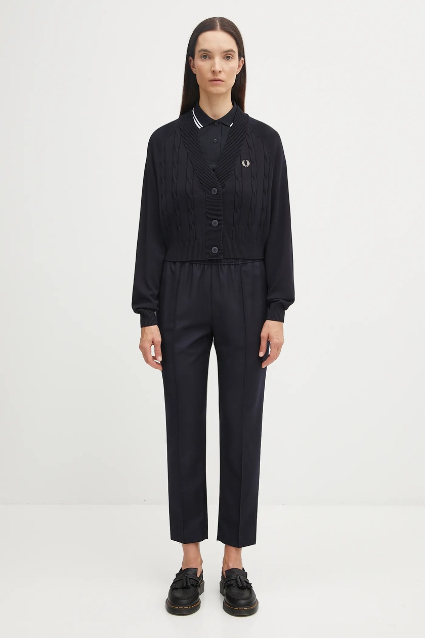 adidas Originals cardigan Fluffy Cardigan navy blue color JW3644