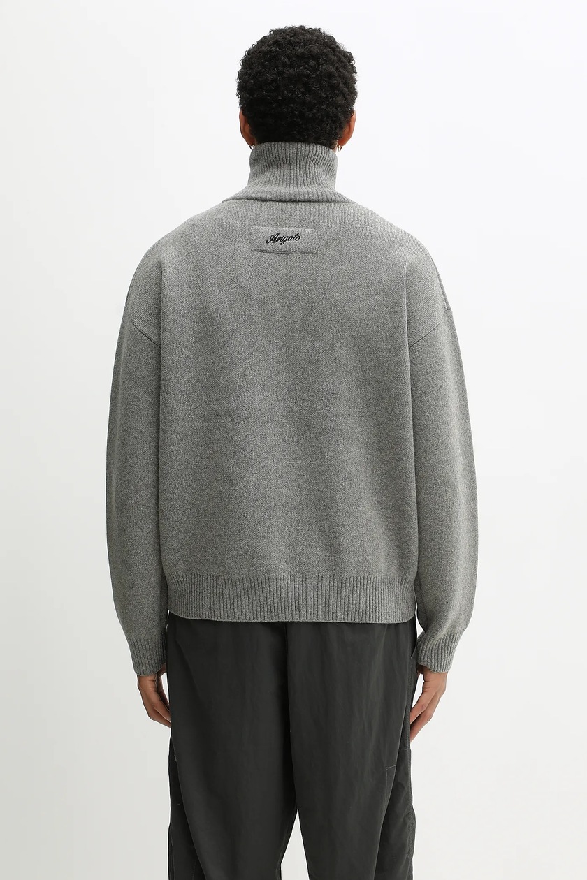 Axel Arigato cardigan with wool blend Core zip-up gray color
