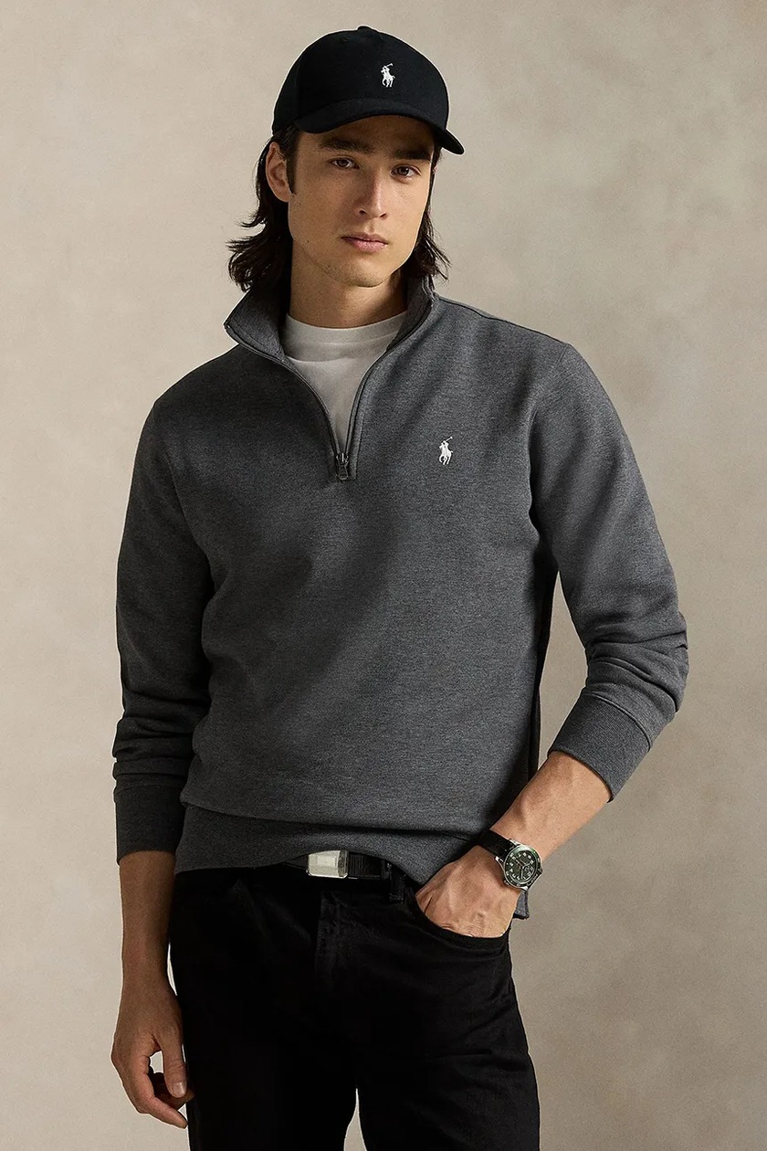 Polo Ralph Lauren ダークグレー ジップアップセーター M Polo by Ralph Lauren グレー ジップアップセーター - メルカリ