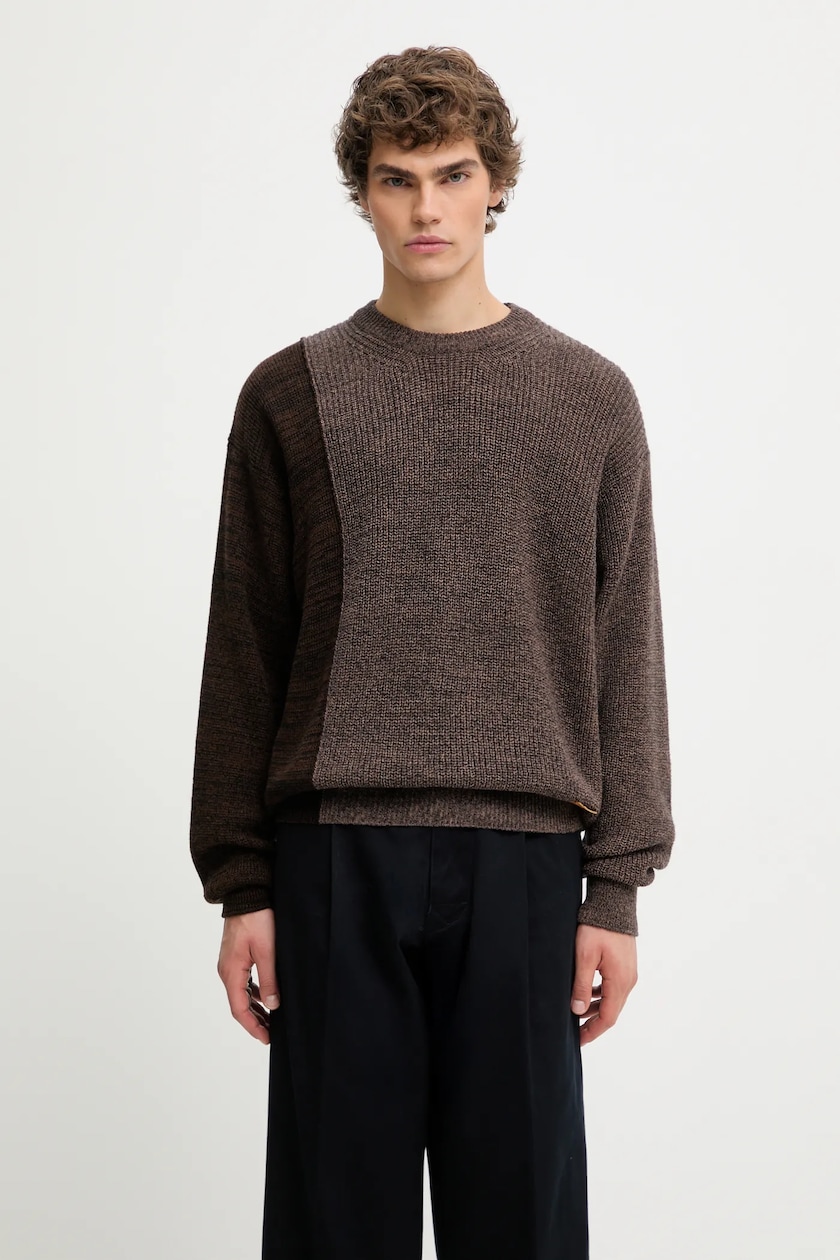 Andersson Bell wool blend jumper Argyle Fisherman Polo brown color Andersson Bell wool blend jumper Argyle Fisherman Polo brown color
