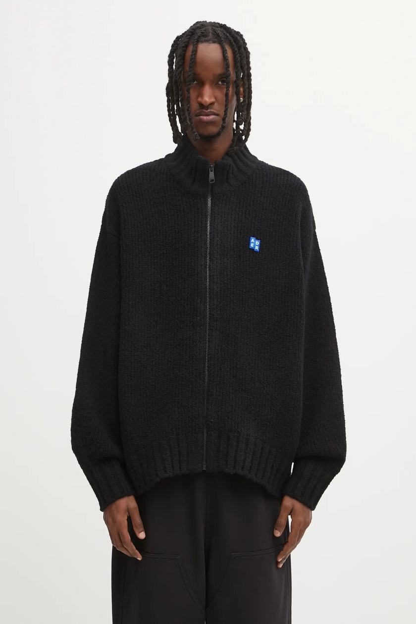 MKI MIYUKI ZOKU wool blend cardigan Chuky Rib Knit Track Jacket PRM EU