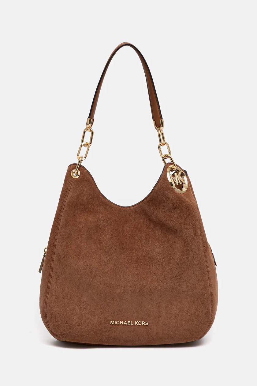 MICHAEL Michael Kors torebka zamszowa LILLIE kolor brązowy