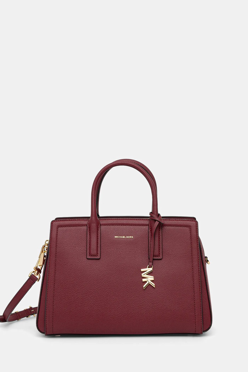 MICHAEL Michael Kors geantă de piele LAILA culoarea bordo